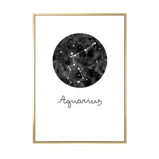 水瓶座 畫作, 30 x 40cm, 金色