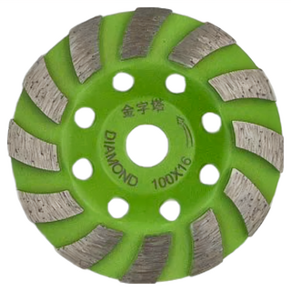 金字塔 鑽石磨盤 斜渦輪 P-103 綠底, 100x16, 1個
