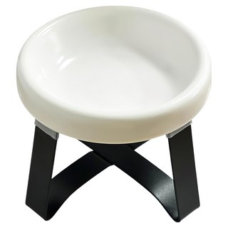 毛皇上 撞色飛碟陶瓷碗, 白碗 + 黑架, 1組