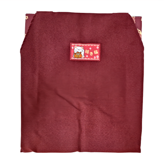 enjoylife 萬福招財貓布標四口圍裙 GS-0008 67 x 55cm, 顏色隨機, 1個