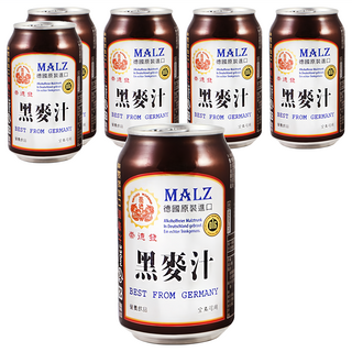 崇德發 天然黑麥汁, 德國原裝進口, 330ml, 6罐