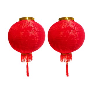 摩達客 農曆春節元宵 20吋植絨魚福燈籠 新年裝飾 節慶裝飾, 1入, 紅色