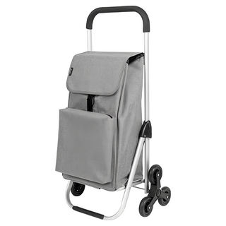 U-CART 優卡得 日式摺疊手推車 爬梯款 41L - 輕巧摺疊，購物搬運好幫手, 灰色, 1台