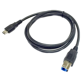 atake Type C對USB3.0 B-Type印表機線 USB3.0速率 銅導體 不鏽鋼外殼 鍍金端子15μ, 1m, 1條