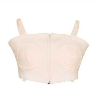 haakaa 免手持親餵擠乳哺乳內衣, 93%棉, 透氣, 無鋼圈, L, 膚色