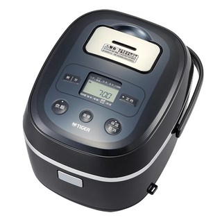 TIGER 虎牌 微電腦炊飯電子鍋, 日本製造 獨特焙烘選單 tacook料理盤雙層設計, JBX-A10R, 黑色