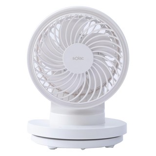 sOlac USB充電6吋DC行動風扇, 三段風量, 左右自動90度擺頭, SFA-F01W, 白色