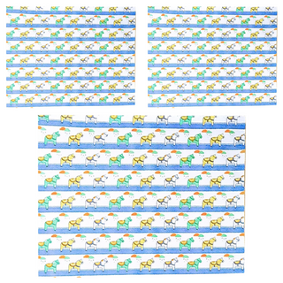 自黏式吸濕防滑墊, 彩色小馬, 3個