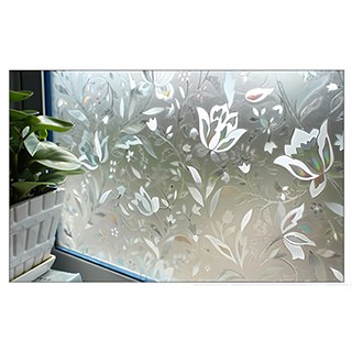 特長防窺抗UV無膠玻璃靜電貼 300 x 60cm, 鬱金香 透明, 1個