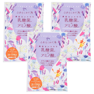 CHARLEY 雪之元 乳酸菌+胺基酸牛奶入浴劑 50g 3包, 滋潤保濕，牛奶香氛