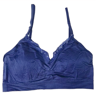 KR SKANGEL 繁星殞落細肩乳膠小可愛 無鋼圈蕾絲邊, 深藍, 1件