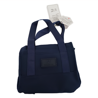 Colorful Fox 韓系純色輕尼龍百搭兩用隨身小托特包 重量220克, 15 × 10.5 × 19cm, 海軍藍