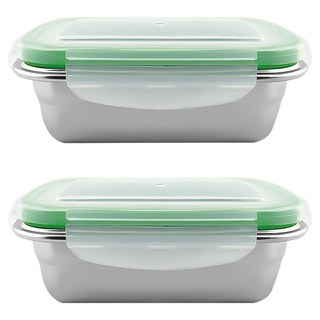 小麥購物 C319 不鏽鋼保鮮盒, 2個