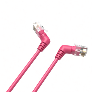 VEnTIOn 威迅 IBO系列 CAT6A 超六類雙彎頭可旋轉纖細高速網路線, 粉色, 1條, 2m
