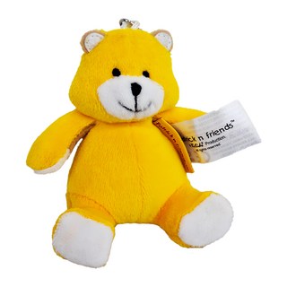 NICI 德國禮祺 可愛小熊 鑰匙圈 高級絨毛材質 10cm, 波比熊 黃色, 1個