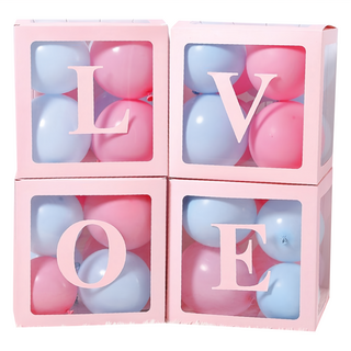 氣球盒子 LOVE, 粉色含字, 1組
