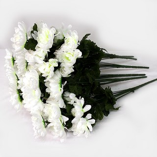 Joart 12頭菊花人造花束, 6個, 奶油色