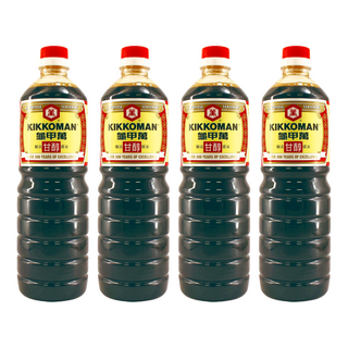 KIKKOMAN 龜甲萬 甘醇醬油 超過300年的純釀智慧, 1L, 4瓶