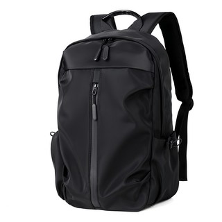 捷華 防潑水休閒雙肩包 3030 牛津布 黑色 藍色 帶USB充電接口, 27.5 x 15 x 45cm