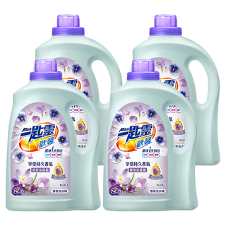 Attack 一匙靈 台灣公司貨 歡馨香氛洗衣精 蝶舞紫羅蘭香, 2.4kg, 4瓶