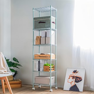 Steel Tycoon 鋼鐵力士 六層架 28x43x180cm 含PP/滑輪, 綠色, 1個