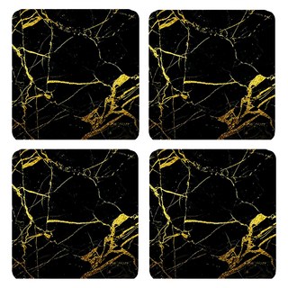 小麥購物 大理石紋滑鼠墊 G073 小款, 黑色, 4個