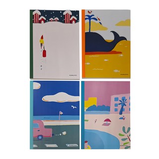 KOKUYO 國譽 插畫家系列筆記本A5, 4本套裝, 8mm橫線, 40頁, TAKANO, 1組