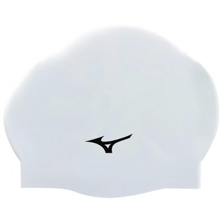 Mizuno 美津濃 MI SWIM N2TWB55300 01 成人矽膠泳帽, 白色, 1個