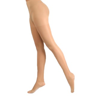 足健美襪品 漸進式絲薄型壓力透膚褲襪 3雙, 15-20mmHg壓力, 140丹尼, S, 自然膚