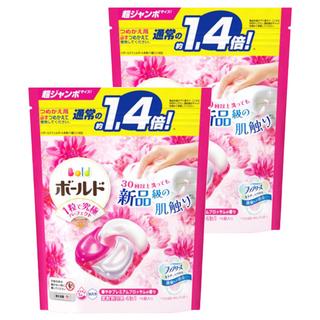 Bold 日本原裝進口 4in1 抗皺4D洗衣球補充裝 優雅花香 粉色, 2袋, 15顆