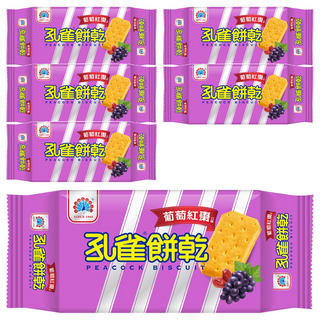 乖乖 孔雀餅乾 葡萄紅棗, 84g, 6包