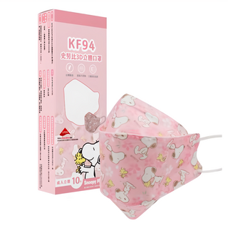 KOgi 宏瑋 史努比3D立體雙鋼印醫療口罩 成人款 KF94, 櫻花, 10片, 5盒