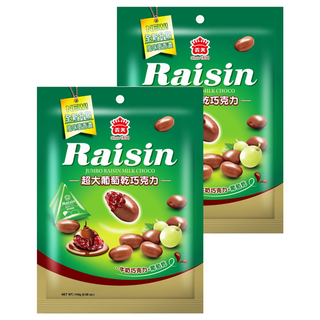 義美 超大葡萄乾巧克力 三角包, 144g, 2袋