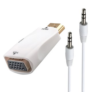 UniSync HDMI公轉VGA母 3.5mm高畫質影像鍍金轉接頭 最高支援1080P 附音源線, ZT02XWH01HV1P, 1組