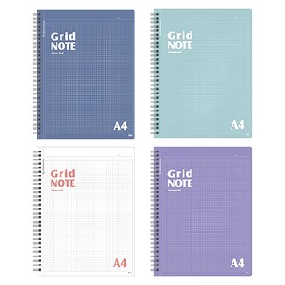 ibis A4格線65頁筆記本4件組 12238, 1組, 深藍色 + 綠色 + 白色 + 紫色