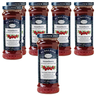 ST.DALFOUR 聖桃園 草莓果醬 法國原裝進口 100%純水果 無添加蔗糖, 284g, 6罐