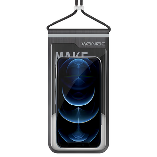 ANTIAN 靈敏觸控手機防水袋 游泳/漂流/潛水 7.5吋以下通用, 1個, 黑色