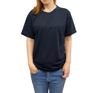 STAR CANDY 台灣製排汗涼爽衣 - 吸濕排汗透氣布料, 修身圓領設計, S, 黑色