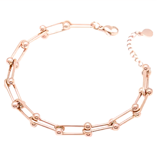 RADIANT STAR 璀璨之星 歐美風潮玫瑰金鎖鏈手鍊/項鍊 鈦鋼 KTL626