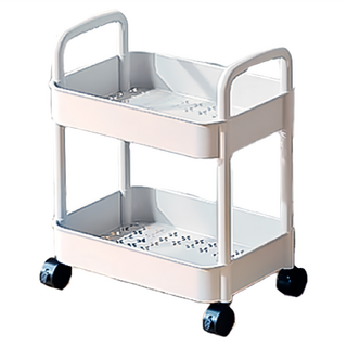 小麥購物 小推車置物架 C374 2層 625g 2個, 白色