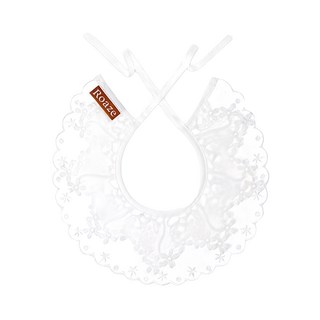Roaze 柔仕 典雅系列 日系圍兜 刺繡 (白色) 100%棉 3-24個月, 1件