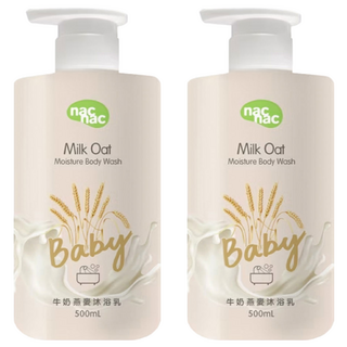 nac nac 牛奶燕麥沐浴乳, 500ml, 2瓶