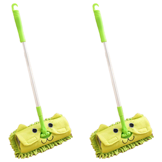 兒童迷你小拖把 可伸縮 雪尼爾材質 180度旋轉, 23 x 12 x 48~72cm, 2支
