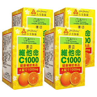 Jen Sheng 人生製藥 渡邊維他命 C1000, 100顆, 4盒