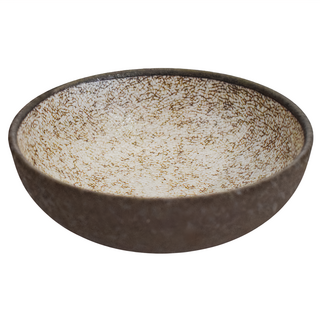 佐和陶瓷 茶釉開片18缽 日本製 18 x 6.5cm 400ml 白色/茶色, 1個