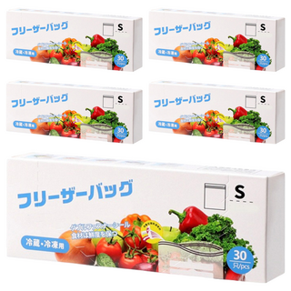 Geroots 蔬果食品加厚保鮮分裝密封袋 30個 冷凍冷藏適用, 小(S), 5盒