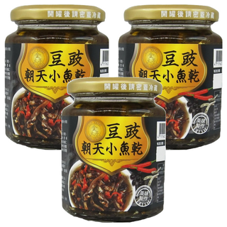 金太子 豆豉朝天小魚乾, 240g, 3罐