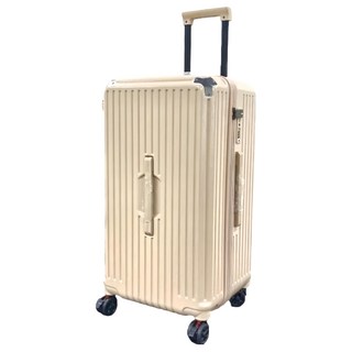 大容量行李箱 萬向輪拉桿 密碼鎖 30吋 奶茶色