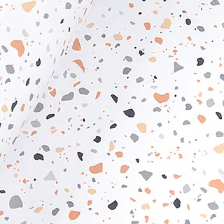 WA. WALL ART 防水自黏壁紙 仿復古花磚紋 PVC材質, 水磨石橘