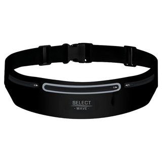 選擇波 纖薄彈性三口袋跑步腰帶, 黑色, 1個